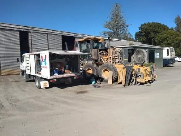 Loader air conditioning repair at a depot