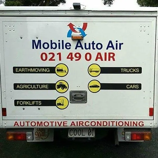 Rear of the Mobile Auto Air service truck, which carries the repair gear